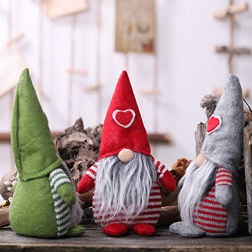 Non-Woven-Hut mit Herz Handmade Gnome Santa Weihnachtsfiguren Ornament Holiday Table Decor Festliche Gegenwart Balight - 5