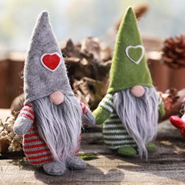 Non-Woven-Hut mit Herz Handmade Gnome Santa Weihnachtsfiguren Ornament Holiday Table Decor Festliche Gegenwart Balight - 6