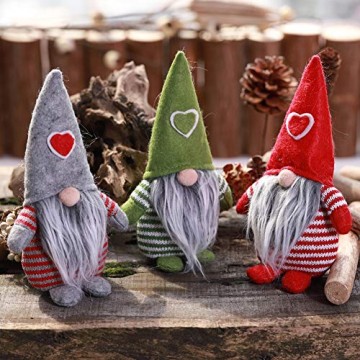 Non-Woven-Hut mit Herz Handmade Gnome Santa Weihnachtsfiguren Ornament Holiday Table Decor Festliche Gegenwart Balight - 7