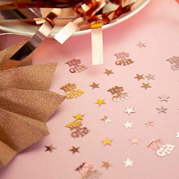 Oblique Unique® Stern Konfetti Roségold Über 500 STK. Streu Deko Tischdeko für Weihnachten Geburtstag Fasching Karneval Party - 2