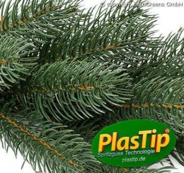 Original Hallerts® Spritzguss Weihnachtsbaum Alnwick 210 cm Nordmanntanne - zu 100% in Spritzguss PlasTip® Qualität - schwer entflammbar nach B1 Norm, Material TÜV und SGS geprüft - Premium Spritzguss - 2