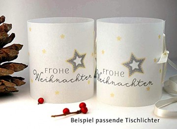 Personalisierbare Bestecktasche Frohe Weihnachten elegant weiß Setpreis für 10 Stück - 2