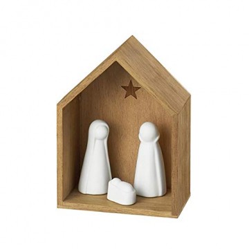 Räder 88960 WINTERZEIT - Kleine Krippe - Porzellan / Holz - 5,5x12x9cm - 1