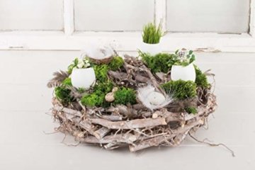 Rayher Hobby 65013000 Weidenkranz, weiß gewischt, 30 cm ø, Höhe 8 cm, Adventskranz, Türkranz, Naturkranz, Weidenring, Kranz aus Weide - 2