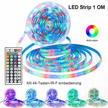 RGB LED Strip 10M, Hospaop LED Streifen 2x 5M 300 Led Bänder IP65 Wasserdicht Lichtband mit Netzteil 44-Tasten Fernbedienung Selbstklebend für Innen außen Beleuchtung Deko [Energieklasse A+] - 4