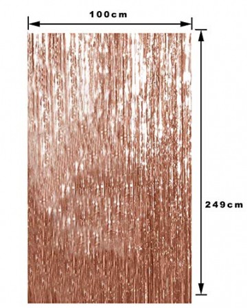 Rose Gold Metallic Tinsel Vorhänge,2 Stück Folie Fringe Shimmer Vorhang,Quaste Folie Vorhang Metallic,Folie Fransen Vorhänge Tür,Lametta Vorhang dekorative - 3