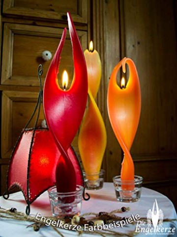 Rote Kerze Engelslicht handgemacht. Weihnachtsgeschenk oder Weihnachtsdeko auch als schöne Tischdeko. Werden Sie von dieser edlen Dekoration verzaubert - 1