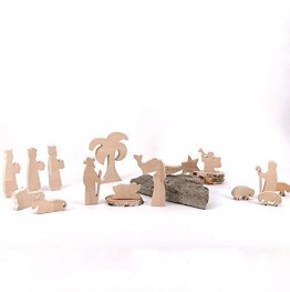 Set Krippenfiguren II Palme - handgefertigte Krippenfiguren aus Holz - Weihnachtsgeschenk, Nikolaus - 1