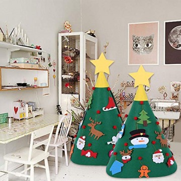 Sliveal Fühlte Weihnachtsbaum dreidimensionale runde Weihnachtsbaum DIY Vlies Weihnachtsbaum Christbaumschmuck - 3