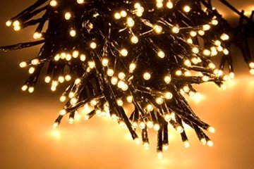 SnowEra 400er LED Galaxy Lichterkette / Weihnachtslichterkette für innen & außen mit Timer und Dimmfunktion – Lichtfarbe: Amber / Bernstein – Form: Cluster Lichterkette - 7