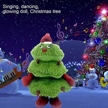 Somedays Weihnachtsschmuck Xmastree Battery Operated Dancing Xmas Tree | Singen Tanzen Glühend Elektrische Plüsch Weihnachtsbaum Puppe | Weihnachtsbaumschmuck 40cm - 6