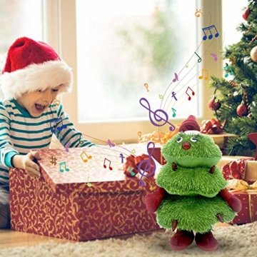 Somedays Weihnachtsschmuck Xmastree Battery Operated Dancing Xmas Tree | Singen Tanzen Glühend Elektrische Plüsch Weihnachtsbaum Puppe | Weihnachtsbaumschmuck 40cm - 7