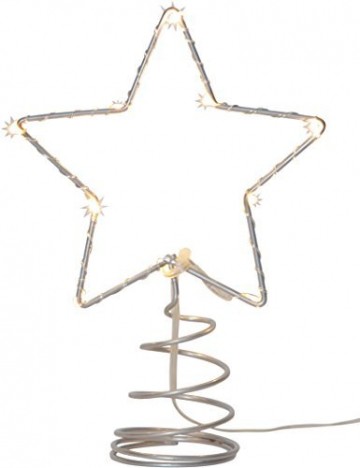Star Baumspitze Topsy, 10 warmwhite LED, Metall, silber, 1.4 x 2 x 0.55 cm - 1