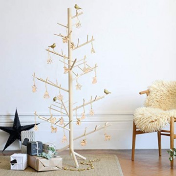 STOBOK 200 Stücke Weihnachtsbaum Anhänger Holzscheiben Christbaumanhänger Holz Streudeko Baumschmuck Christbaumschmuck Weihnachtsdeko zum Aufhängen (Stil gemischt) - 5