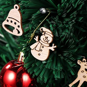 STOBOK 200 Stücke Weihnachtsbaum Anhänger Holzscheiben Christbaumanhänger Holz Streudeko Baumschmuck Christbaumschmuck Weihnachtsdeko zum Aufhängen (Stil gemischt) - 9