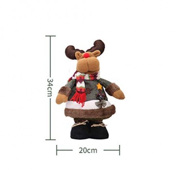 STOBOK Rentier Figuren Spielzeug Weihnachten Stoff Deko Figur Schaufenster Weihnachtsdeko stehender Rentier - 2