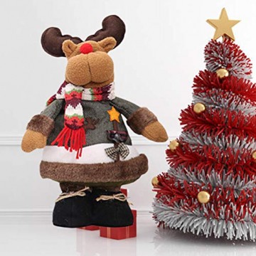 STOBOK Rentier Figuren Spielzeug Weihnachten Stoff Deko Figur Schaufenster Weihnachtsdeko stehender Rentier - 3