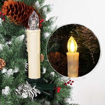 SZILBZ 40Stk Weihnachten LED Kerzen Lichterkette Weihnachtsbaumkerzen weihnachtskerzen Christbaumkerzen mit Fernbedienung Kabellos - 6