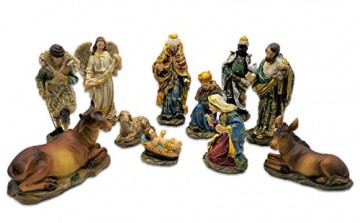 Unbekannt Krippenfiguren 11teiliges Set 14,5 cm Krippe Weihnachten - 3