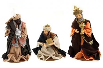 Unbekannt Krippenfiguren mit Kleidern, Heilige Familie, Heilige 3 Könige, Engel und Hirten (0941000) - 