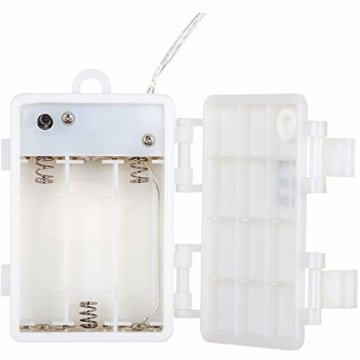 VOLTRONIC 2er Set 50 100 200 LED Lichterdraht Lichterkette, BATTERIEBETRIEBEN, mit Timer, für innen und außen, IP44, erhältlich in: warmweiß kaltweiß bunt warmweiß+kaltweiß, Batterie - 5