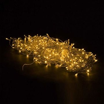 VOLTRONIC® LED Lichterkette für innen und außen, Größenwahl: 50 100 200 400 600 LEDs, warmweiß/kaltweiß/bunt/warmweiß+kaltweiß, GS geprüft, IP44, optional mit 8 Leuchtmodi/Fernbedienung/Timer - 5