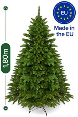 Weihnachtsbaum künstlich 180 cm – Edle Nordmanntanne mit Weihnachtsbaumständer – Künstlicher Premium Tannenbaum mit besonders dichten Zweigen – Exklusives Markenprodukt - Naturgetreu, Made in EU - 1