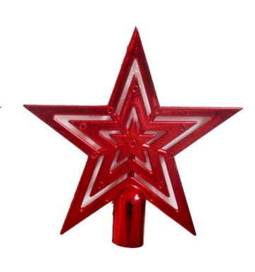 Weihnachtsbaumspitze | Christbaumspitze | Baumspitze | Stern | Farbe: rot - 1