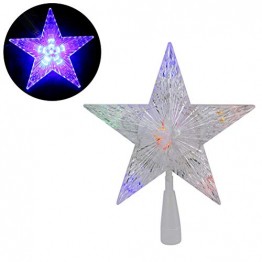 Weihnachtsbaumspitze Stern, LED leuchten Weihnachtsbaum Topper Star Christbaumspitze Kunststoff 22x22cm mit 31 LED mehrfarbig Für Weihnachtsdekor - 1