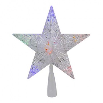 Weihnachtsbaumspitze Stern, LED leuchten Weihnachtsbaum Topper Star Christbaumspitze Kunststoff 22x22cm mit 31 LED mehrfarbig Für Weihnachtsdekor - 7