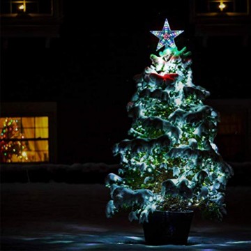 Weihnachtsbaumspitze Stern, LED leuchten Weihnachtsbaum Topper Star Christbaumspitze Kunststoff 22x22cm mit 31 LED mehrfarbig Für Weihnachtsdekor - 9