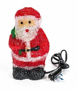 Weihnachtsmann, 16 LEDs, Acryl Weihnachtsfigur, Zigarettenanzünder 24V, Innendekoration, Höhe ca. 20 cm - 1