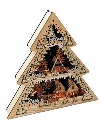 Wichtelstube-Kollektion XL LED Lichterbogen Weihnachtstanne Schwibbogen Weihnachtsdeko Holz 45cm - 2