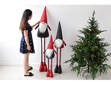 WJHFF Weihnachten stehend Santa Claus geformte Puppe mit ausziehbaren Beinen, Weihnachtsszene Anordnung Fenster Dekoration Geschenk Spielzeug für Kinder - 6