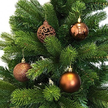 Wohaga Weihnachtskugel-Set Christbaumkugeln Baumschmuck Weihnachtsbaumschmuck Baumkugeln, Farbe:Braun, Größe:100 - 2