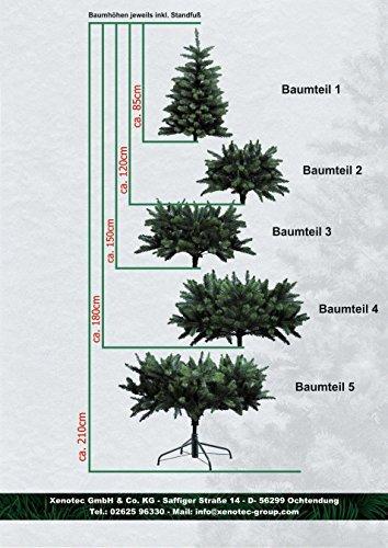 Xenotec PE- Weihnachtsbaum künstlich ca. 150 cm hoch mit 166 LED- warmweißes Licht- Das Original - 4