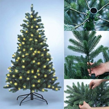 Xenotec PE- Weihnachtsbaum künstlich ca. 150 cm hoch mit 166 LED- warmweißes Licht- Das Original - 1