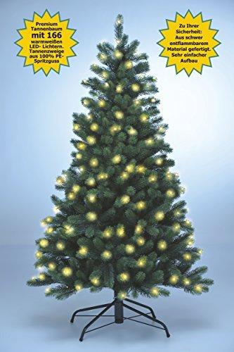 Xenotec PE- Weihnachtsbaum künstlich ca. 150 cm hoch mit 166 LED- warmweißes Licht- Das Original - 5