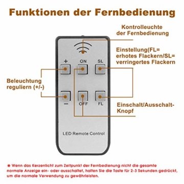 YAOBLUESEA 40stk Weinachten LED Kerzen Lichterkette Kabellos Weihnachtskerzen Christbaumschmuck Weihnachtsbaumbeleuchtung mit Fernbedienung Kabellos für Weihnachtsbaum Weihnachtsdeko Hochzeit - 3