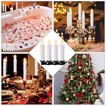 YAOBLUESEA 40stk Weinachten LED Kerzen Lichterkette Kabellos Weihnachtskerzen Christbaumschmuck Weihnachtsbaumbeleuchtung mit Fernbedienung Kabellos für Weihnachtsbaum Weihnachtsdeko Hochzeit - 5