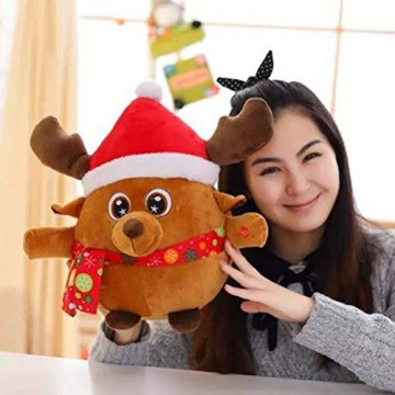YeahiBaby Elch singendes Spielzeug mit Licht, Weihnachtsfigur aus Plüsch (mit Knopfbatterie) - 5