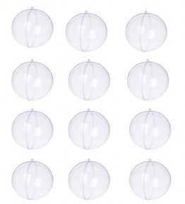 Yeelan Klar Kunststoff Acryl Fillable Transparent Ball Ornament Kugel Kugel für Hochzeit Weihnachten Home Decor (60mm Set 12 Stücke) - 1