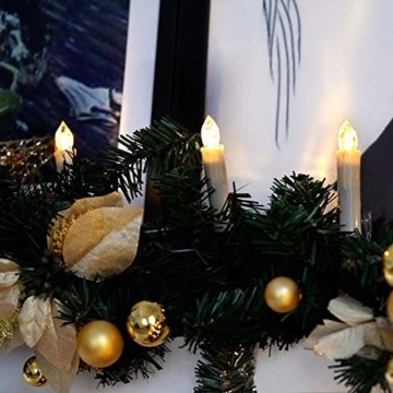 Yorbay 20er kabellose LED Kerzen Weihnachtsdeko IP64 wasserdicht RGB&Warmweiß mit Batterien, Dimmbar mit Fernbedienung und Timerfunktion, als Dekoration für Weihnachten, Weihnachtsbaum (Mehrweg) - 2