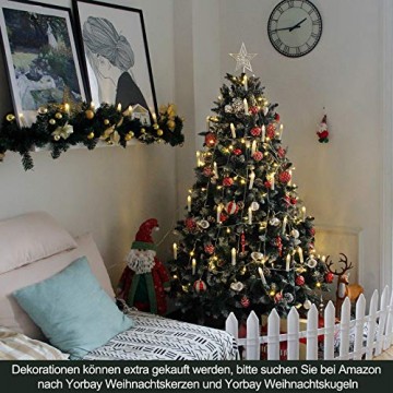 Yorbay Weihnachtsbaum Tannenbaum mit Ständer 120cm-240cm für Weihnachten-Dekoration Mehrweg (Weihnachtsbaum mit Schnee, 180cm) - 6