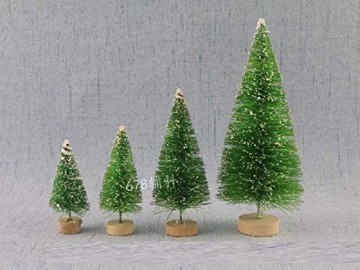 YWCTing ILOVEDIY 10Stück Weihnachtsbaum Künstlich Klein Weihnachtsdeko 4.5cm 6.5cm 12.5cm (Grün, Höhe 4.5cm-10Stück) - 5