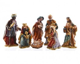 zeitzone Wunderschöne Krippenfiguren Weihnachten Set 7 teilig Handbemalt - 1