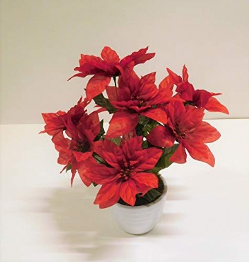 Ziegler Weihnachtsstern Kunstblume Kunstpflanze rot H 36 cm TC-83384 getopft F57 - 1