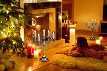 30er LED Kerzen mit Batterien Halter Fernbedienung Timer IP64 Dimmbar warmweiß Weihnachtskerzen Lichterkette Fenster Beleuchtung für Weihnachtsbaum Hochzeit Geburtstags Kirche Deko, beige - 5