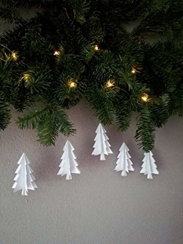 5er-Set Papierornamente"Tannenbaum" aus wahlweise schwarzem odem weißem Papier/Christbaumschmuck//Fensterdeko//Weihnachtsbaum//Christbaumkugel - 1