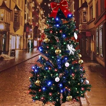 ANKOUJA Lichterkette LED Innen Außen für Weihnachtsbaum IP44 Bunt Lichterkette Strombetrieben Verbindlich 100 leds Memory Funktion 8 Lichtereffekte für Weihnachten - 4